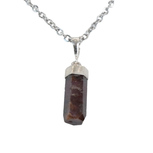 Ruby Polished Sterling Silver Pendant Necklace