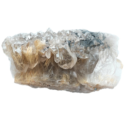 Rutilated Quartz Cluster 814g for spiritual cleansing and aura energizing.