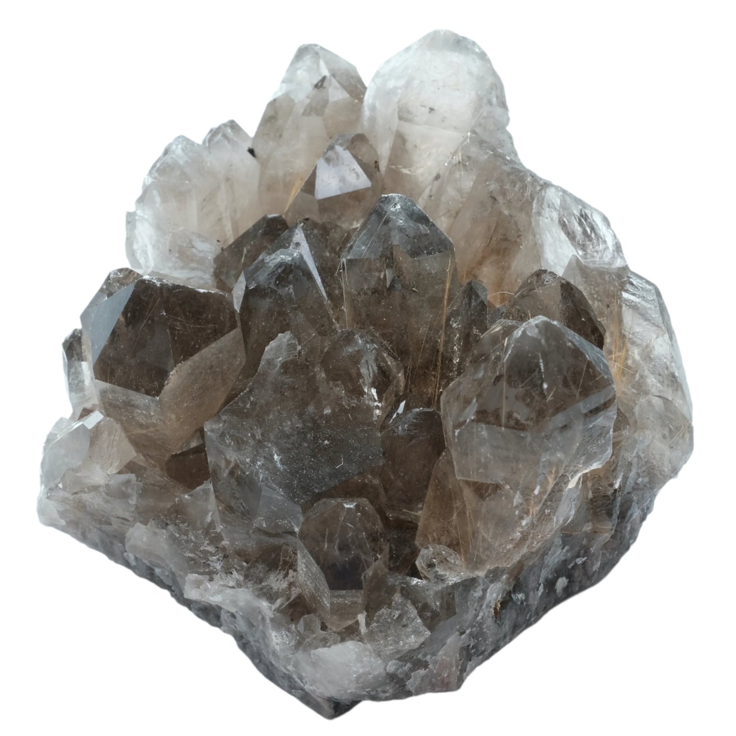 Rutilated Quartz Cluster 869g for spiritual cleansing, aura energizing, and eliminating negative energies.