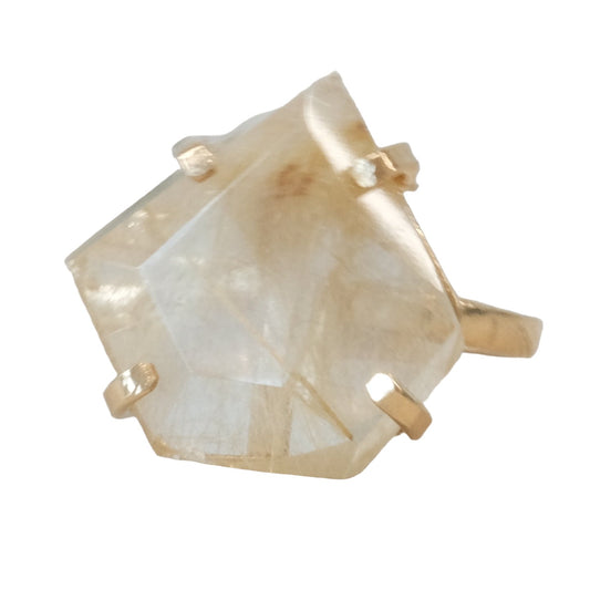 Golden Rutile Adjustable Ring