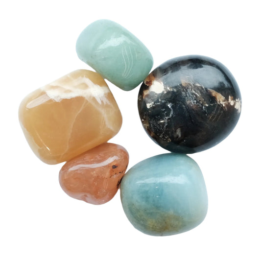 Cleansed and charged gemstones for self forgiveness kit and emotional healing.