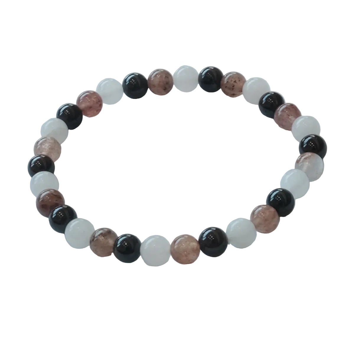 Rose Quartz Strawberry Quartz Garnet Bracelet 6MM
