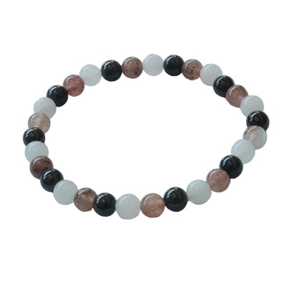 Rose Quartz Strawberry Quartz Garnet Bracelet 6MM
