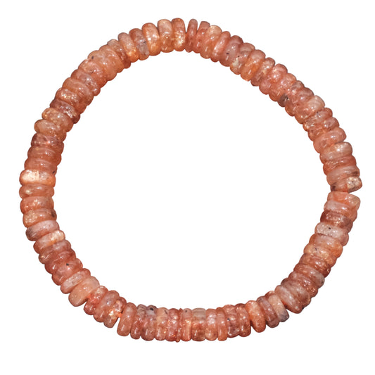 Sunstone Rondelle Bracelet - Stone of Joy, Luck & Empowerment