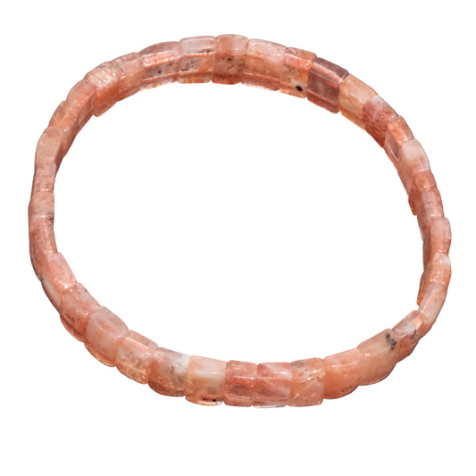 Sunstone Rectangle Bead Bracelet - Stone of Joy, Luck & Empowerment