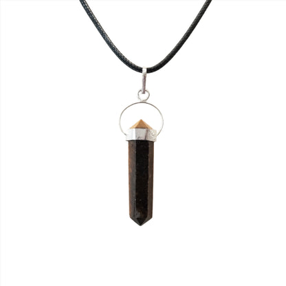 Tiger Eye Double Terminated Pendant Necklace