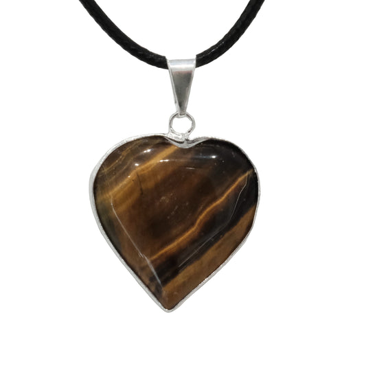 Tiger Eye Heart Pendant Necklace