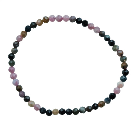 Watermelon Tourmaline Faceted Bracelet 