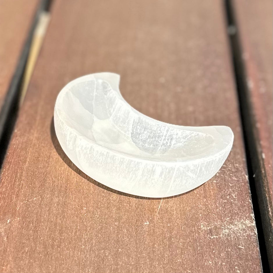 Selenite Moon Bowl 