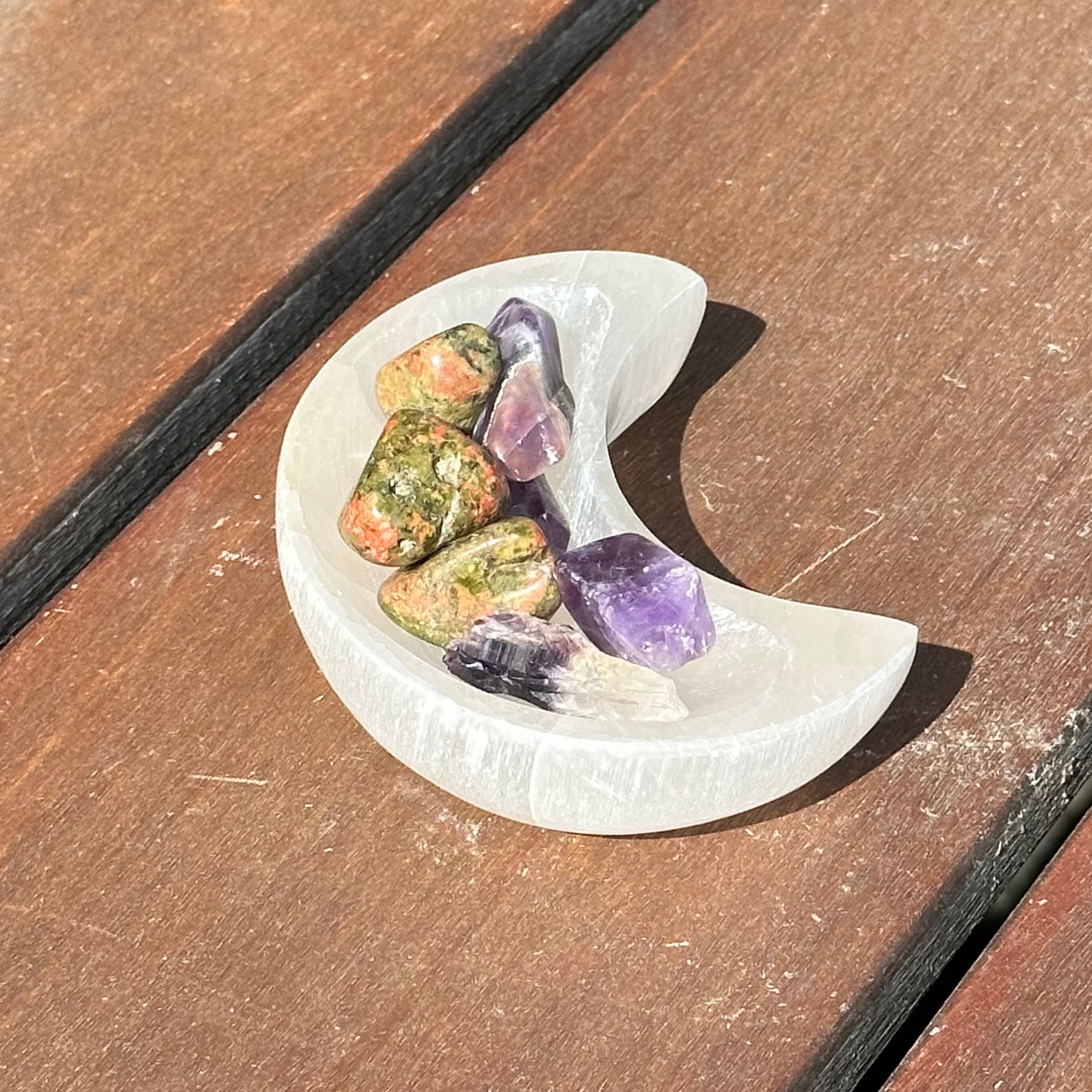 Selenite Moon Bowl 