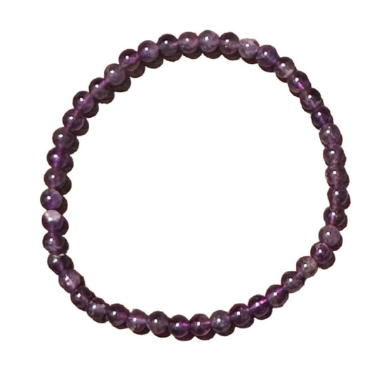 Amethyst Bracelet 4mm featuring natural beads, promotes relaxation, relieves stress, and supports emotional balance and spiritual growth.